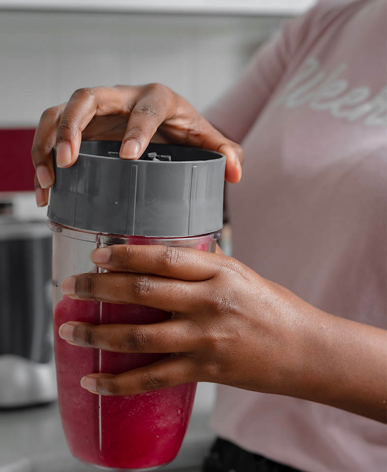Berry Smoothie in a canister for hair growth and Iron