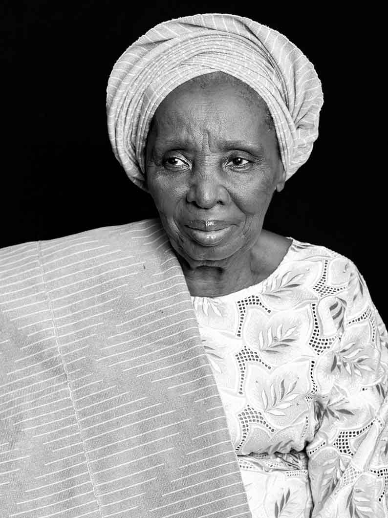 Old african woman in a head wrap