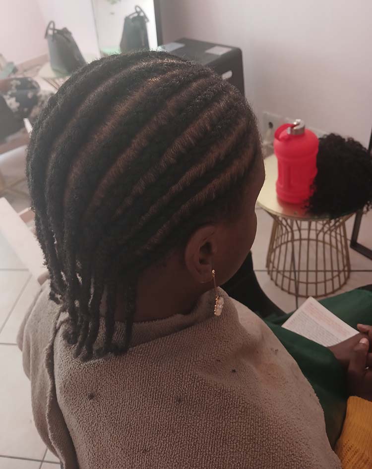 Cornrows on natural hair