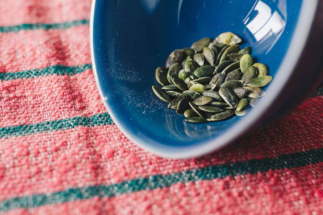 Pumpkin seeds in a bowl