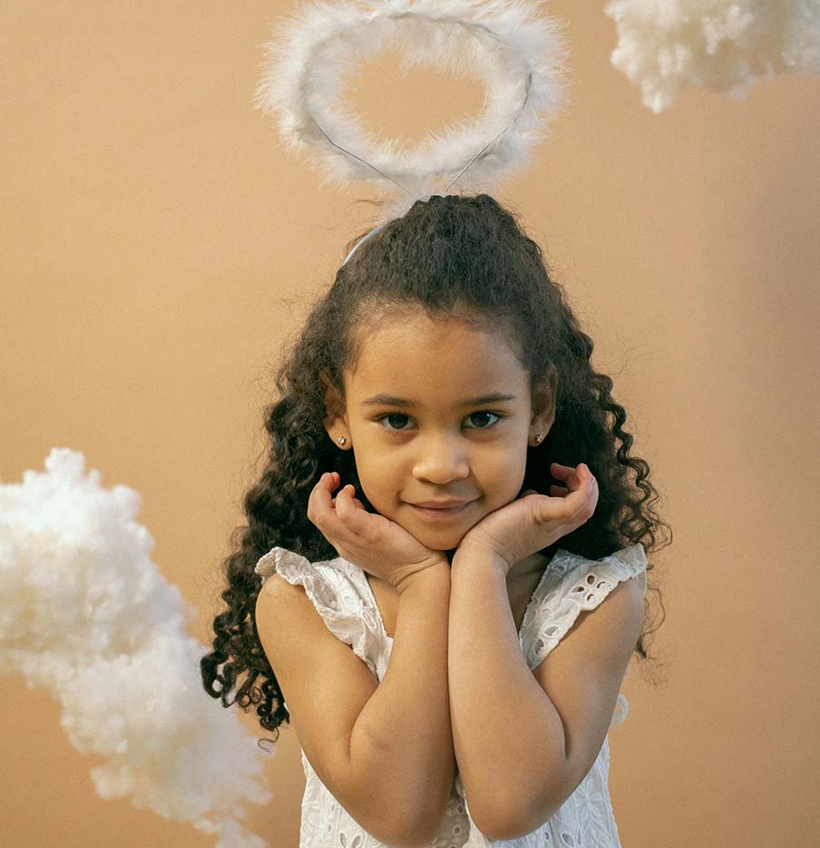 Little girl with curly hair