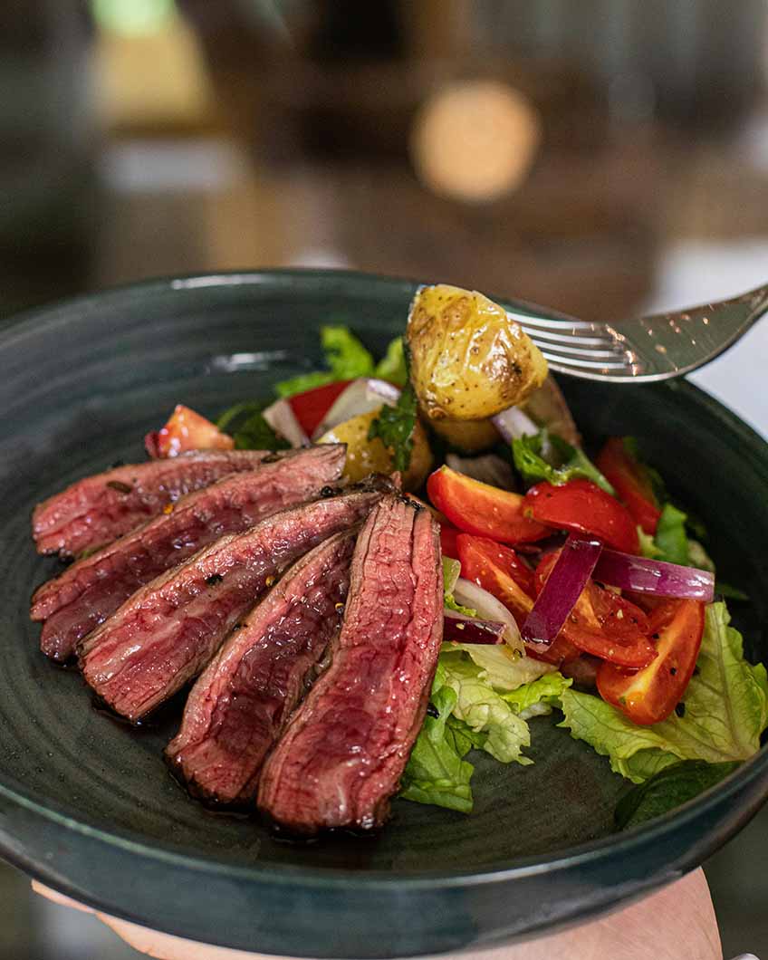Spinach and steak recipe