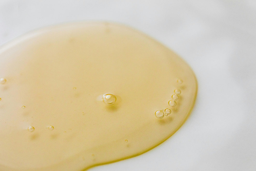Gel on a clear surface to show how it is useful for detangling natural hair