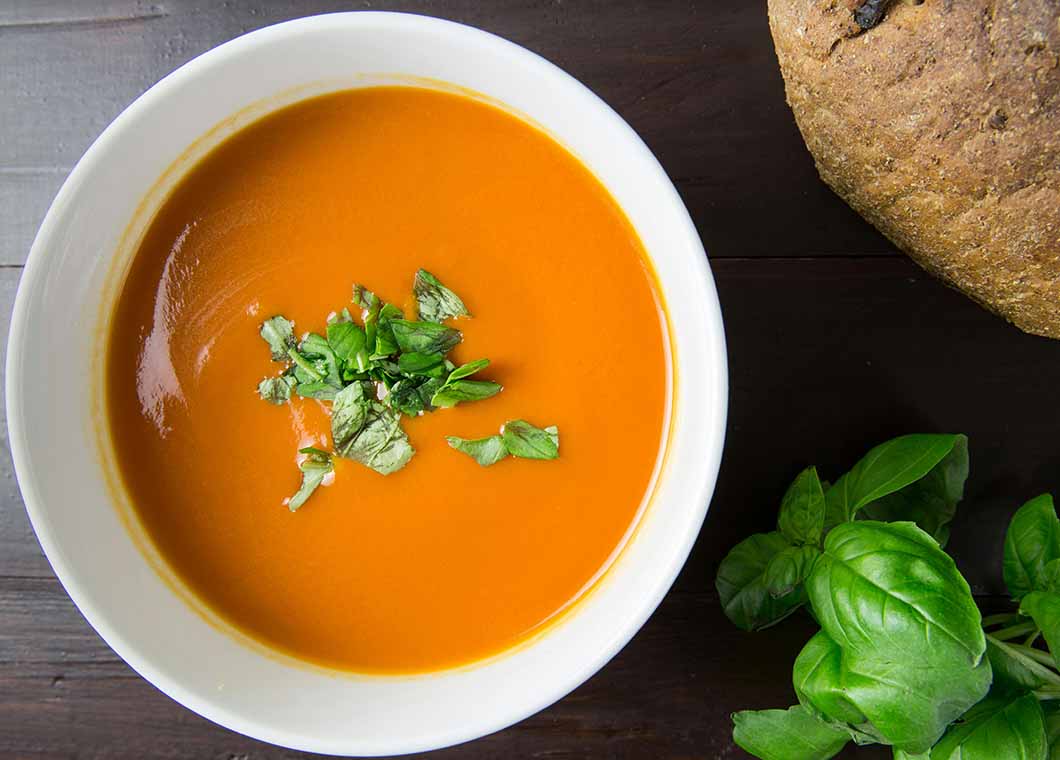 Lentil & Carrit Soup in a bowl to help boost hair health