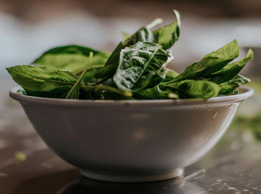 Spinach in a bowl