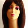 Straight wig with bangs on mannequin
